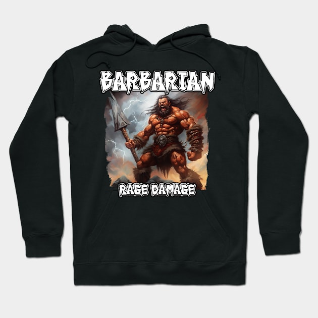 Barbarian Rage Damage Hoodie by SimonBreeze